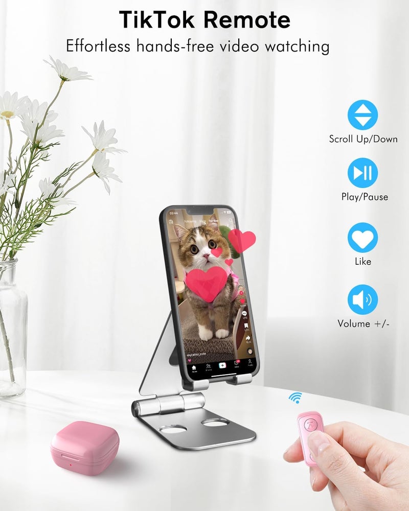 INNCNN Remote Scrolling Ring for TikTok, Bluetooth Page Turner for iPad iPhone, Scroller Remote for TIK Tok, Camera Shutter Remote Control for iOS, Android - Pink - Image 2